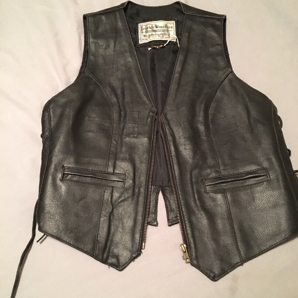 Leather biker jacket